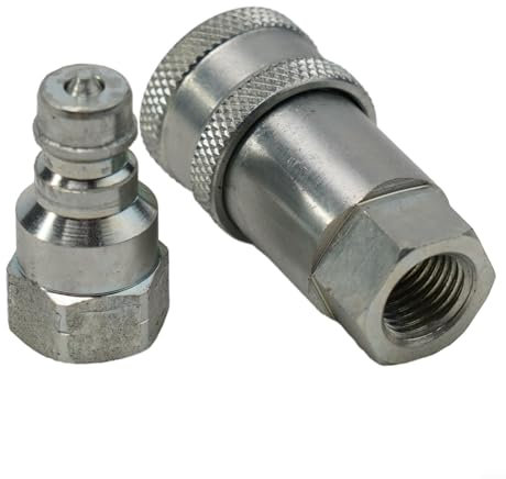 Gbtdoface Raccord à connexion rapide, connecteurs de ligne d'air, raccord à dégagement rapide NPT connecteur d'accouplement hydraulique 6,35 mm, 9,5 mm, 1,27 cm, 1,9 cm (NPT-1/4)