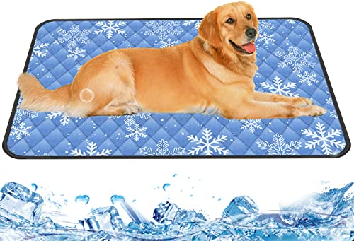 Yuede Kühlmatte für Hunde, Kühlmatte für Katzen Hundekühlmatte Selbstkühlend, Waschbar Kühldecke für Hunde Kühlmatte Sommer, rutschfeste Katzen Kühlmatte Bett Kühlkissen Hund, 92 * 55cm