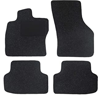 Alpha-Tex Fußmatten-Set für BMW 1er, Typ E81, E87 (Baujahr 2004-2012), Robust anthrazit | 4-TLG | Umrandung braun