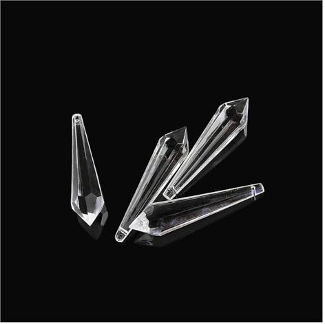 JQVHWIPH 38mm 73mm Acryl Kunststoff Kronleuchter Anhänger Eiszapfen U-Tropfen Prisma Anhänger for Hotel/bar Beleuchtung Dekor cuicui(Color:38mm 50pcs)