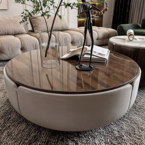 NURPELLE Protector de Mesa Redondo Transparente con Bordes biselados, 2 mm de Grosor, Disponible en Varios tamaños o a Medida, Protector de Mesa de PVC Transparente (diámetro 45 cm)