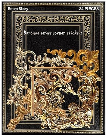 24 Blätter Vintage inspirierte Kanten-Eck aufkleber Barocke Retro hohle Foto rahmen Aufkleber DIY Craft ing Element