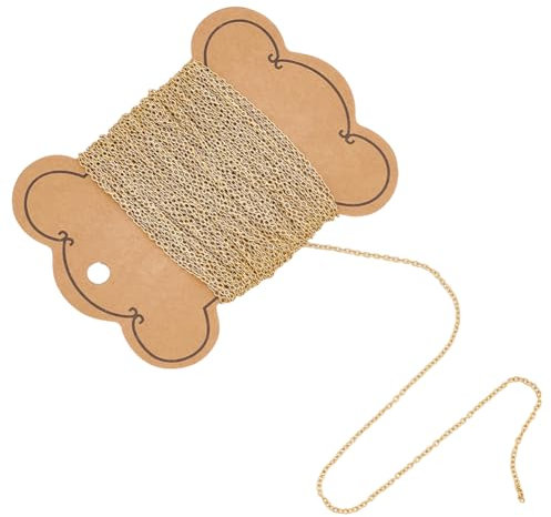 UNICRAFTALE 10m Goldene Halskettenketten 1.5mm Breit Edelstahl Panzerketten Gelötete Halskettenkette Aus Metall Coreana Ketten Spulenverlängerungsgliederkette Für DIY Armband Schmuckherstellung