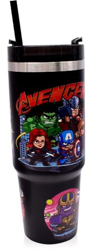 Avenger Stainless Steel Water Bottle, Cartoon Avenger Insulated Tumbler, Cute Anime Thermos Mugs Reusable Stainless Steel Insulated Water Bottle Ideal for Kids, Man and Woman-D