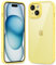 oakxco Thin Slim Clear case for iPhone 15 Plus/ 14 Plus, Transparent Hybrid Hard Shell Plastic & Soft Silicone Rubber Bumper, Non-Yellow Acrylic Protective Lightweight Cover for Women, Yellow