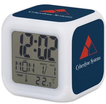 Cyberdyne Systems Geek Science Fiction Film Wecker, Würfel, 7,8 x 7,8 x 7,8 cm, Retro-Beleuchtung, mehrfarbig, LED