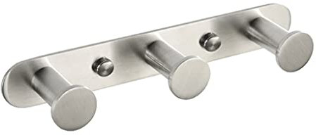 Perchero de pared con 3 ganchos para baño, sala de estar, dormitorio, perchero plateado para colgar abrigos, chaquetas, sombreros, bufandas