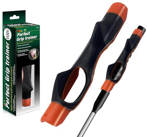HRUIYL Golf Grip Trainer, Golf Training Aid, Textured Rubber Golf Club Grips, Standard Size, Orange