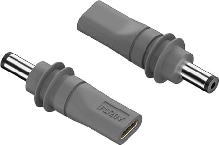 Nicear Adaptador De Corriente USB C a CC De 5,5 Mm X 2,1 Mm (paquete De 2) Conector USB C Hembra a Conector Macho DC5521 Adaptador De Corriente De Carga Tipo Barril