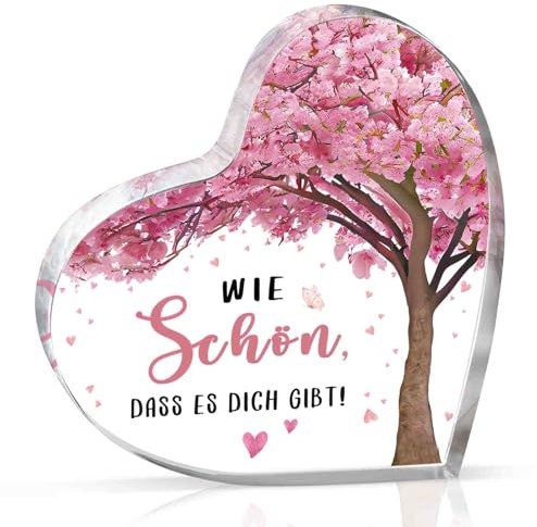 Gleevara Geburtstagsgeschenk für Frauen, Geburtstagsgeschenke für Frauen, Herzförmige Acryldeko, Geschenke für Frauen, Geschenk für Freundin, Ehefrau, Frau, Geburtstag, Wie Schön, DASS Es Dich Gibt