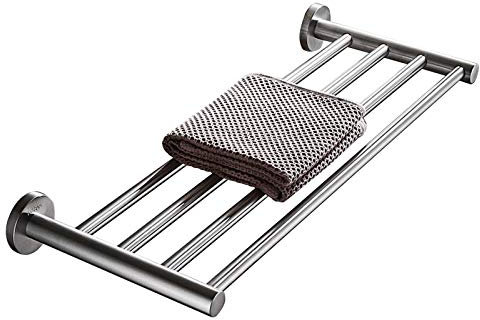 MKYOKO Toallero con Barra para Colgar en la Pared, Acabado Cepillado, para baño o Cocina, 110 cm