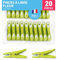 culiclean Pince a Linge Fleur – Pinces à Linge – Epingle a Linge – Fabriqué en France – 80mm x 15mm – éco-Vert – Lot de 20 Pièces