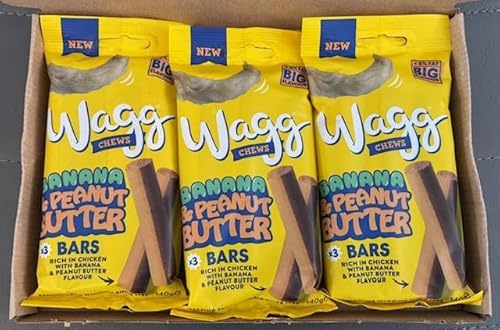 Banana and Peanut Butter Bar Dog Treats 140g - Pack of 3 (9 Treats)