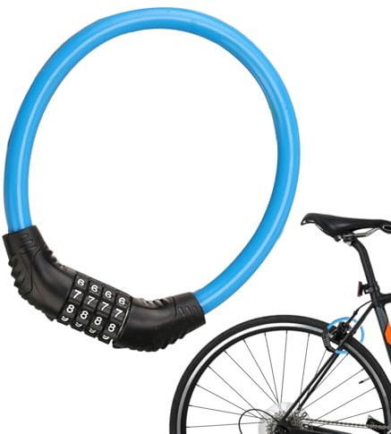 Fahrradschloss (2 Farben) Mit Zahlen Und Hoher Sicherheitsstufe - Mit 4-Stellig Zahlencode, Fahrrad Kettenschloss, Anti-Diebstahl Fahrradschlösser Für Fahrrad, E-Bike, Tür, Zauns, Grill, Kinderwagen