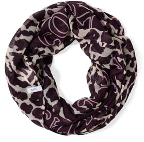 Cecil Gemusterter Loop Schal eggplant red A