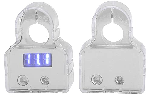 Ailgely Digitale Batterieklemme, Echtzeit-Überwachung der Batteriespannung, Universelles Autobatterie-Anschlussklemmen-Set mit 17,5 Mm Universalkaliber für Yacht, Auto, LKW, Wohnmobil (B (Silber))