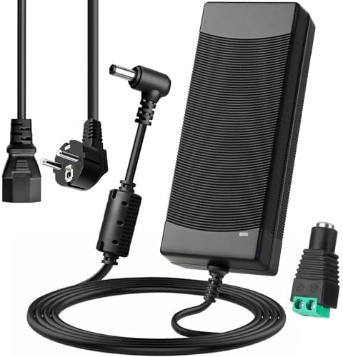 12V 10A Netzteil Adapter, 120W Stromversorgung Netzteil Adapter AC 100-240V bis DC 12 Volt 10 Amp 5,5 x 2,5/2,1 mm Steckers für LED-Streifen, 3D Drucker, CCTV Kameras