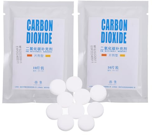 TOYANDONA Portable Co2 Tablets for Aquarium Plants, White Material No Odor and No Substance, 2 Bags of 10 Pieces Each, Effective Nutrient for Household Aquarium