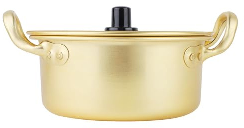 Generic Generic Olla de Fideos Ramen Olla de Aluminio de Doble Asa para Cocinar Fideos Coreanos para la Cocina Casera (20 centímetros) (16cm)