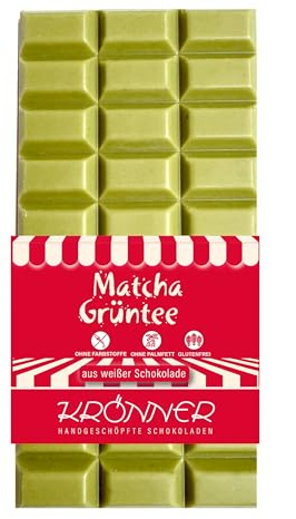 Krönner Matcha Grüntee 100g – Handgeschöpfte weiße Schokolade mit japanisch
