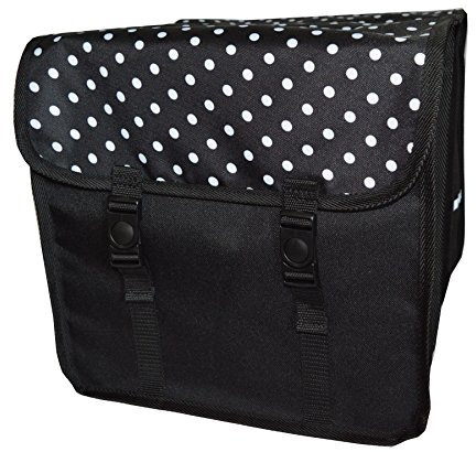 Beluko FAHRRADTASCHE 26 28 Erwachsene Satteltasche Gepäckträgetasche Doppel 2x15l / Einzelne 1x15l (19. Duo - Polka Dots)