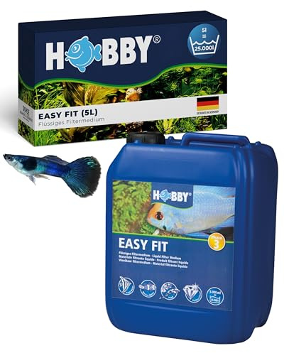 HOBBY Aquaristik Easy Fit I 5.000 ml I Natürliches flüssiges Filtermedium für kristallklares Wasser I Entfernt Schadstoffe I Wasseraufbereiter für Aquarien I Filtermittel für gesunde Fische & Pflanzen
