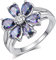 YAZILIND Zirkonia CZ Ring Bunte Blume Schmuck Ewigkeit Engagement Hochzeit Platin Hochzeit plattiert Hohlband(18.8)