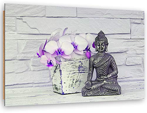 Wanddeko Zen Kunst modern Bilder Orchidee Weiß 60x40 cm