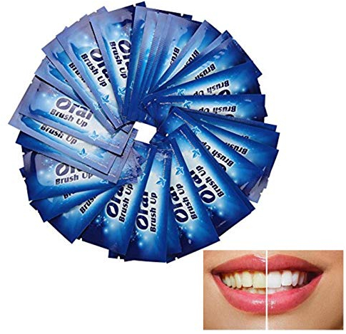 ANGGREK 50 Pcs Lingettes Dentaire Nettoyer Les Dents Lingette Chiffon Dentaire Outil De Nettoyage pour Le Nettoyage en Profondeur Oral