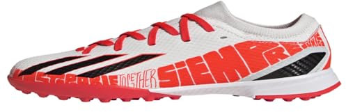 adidas Unisex-Child X Speedportal Messi.3 Turf Soccer Shoe, Ftwr White/Core Black/Solar Red, 10.5 UK