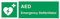 AED Notfall-Defibrillator mit Herz-Defibrillator-Symbol, 300 x 100 mm, L31