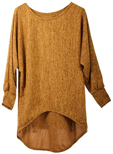 Fashion You Want Pullover/T-Shirt Oversize (Made In Italy) - Damen Loose Fit (Oversize) (senfgelb, 40/42)