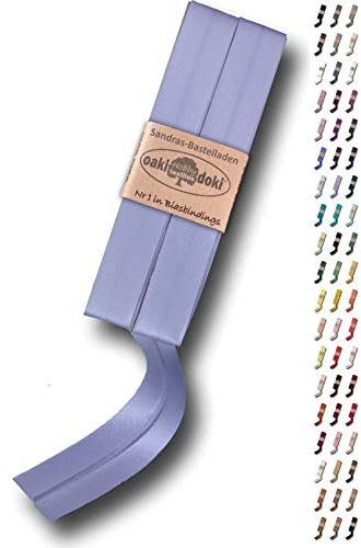 Sandras-Bastelladen Schrägband/Einfassband Satin gefalzt 2m x 20mm 258-Taubenblau