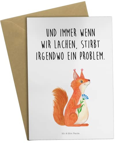 Mr. & Mrs. Panda valentinstagskarte Eichhörnchen Blume - Geschenk, einladungskarten, hochzeitskarten, Eichhorn, Lachen, Spaß, glücklich Spruch, weihnachtskarten, Grußkarte, dankeskarten, osterkarten