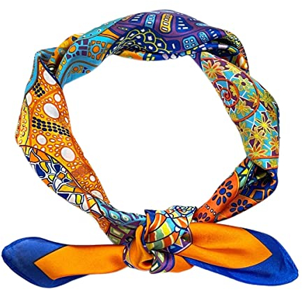 FAIRYGATE 70 * 70cm Seidentuch Damen Bandana Seide Gefühl Halstuch Damen Kopftuch Vierecktuch Groß Seide Schal 92008