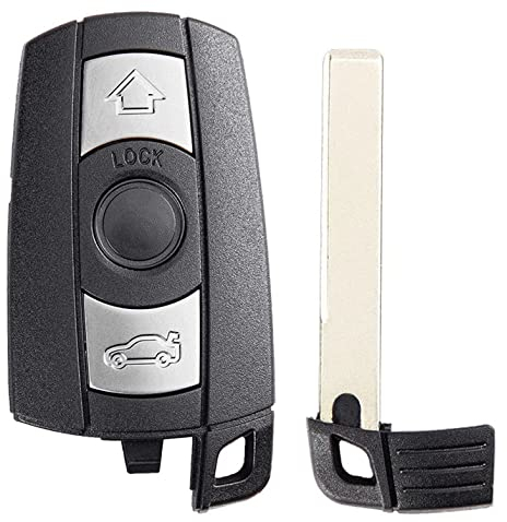 HooRLZ BMW Schlüsselgehäuse für BMW E53 E60 E61 E63 E64 E70 E71 E72 E81 E82 E84 E87 E88 E89 E90 E91 E92 E93 Schlüssel, Autoschlüssel BMW 3 Tasten, BMW Ersatzschlüssel, BMW Schlüsselgehäuse
