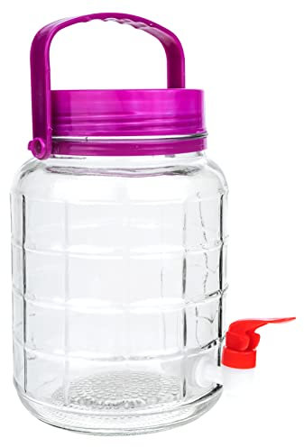 DOITOOL Bocal De Fermentation Pratique Verre Pour Conservation De Cornichons Vin Ou Autres Aliments Avec Robinet Intégré