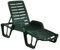 Mondo Viro Lettino prendisole in resina con schienale reclinabile per piscina e giardino (Verde)