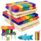 400 Stück Bunte Holzstäbchen, Holzstäbe zum Basteln Eisstiele aus Holz Eisstäbchen, Holz Handwerk Stöcke Holzspatel für Eis, DIY Handwerk Bastelarbeiten, Backen, Wohnkultur