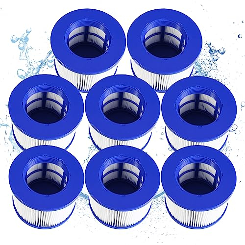 Denkmsd Filtro per Spa Gonfiabile, Infinite Spa, Cartuccia filtrante per Clever Spa, 75 x 100 mm, Altezza 75 mm, Filtro per Aquaparx (8 Pezzi)