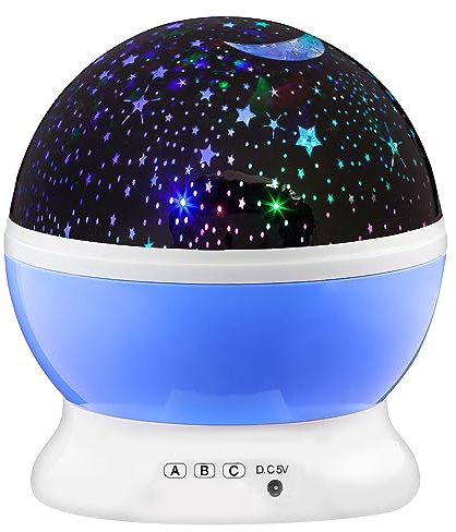 GOODS+GADGETS Veilleuse LED Ciel étoilé Projecteur; Lumière d'étoiles lumineuses, univers galactique Lumière de sommeil pour chambre d'enfant & d'adolescent (Bleu)