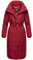 Navahoo Damen Wintermantel Warmer Steppmantel extralang mit Gürtel Mirenaa Dark Red Gr. S