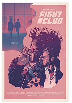 EMIGOS Schwarzes Humor Drama Film Fight Club Leinwand Poster Wandkunst Dekor Druck Bild Gemälde für Wohnzimmer Schlafzimmer Dekoration ungerahmt 30 x 45 cm