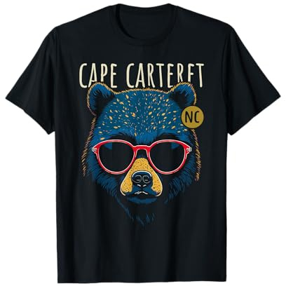 Cape Carteret NC USA Cool Bear mit Sonnenbrille Design T-Shirt