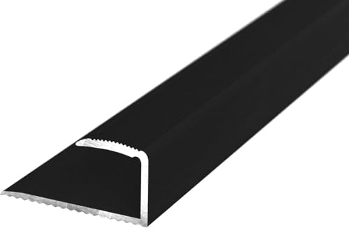 NALine® Einschubprofil für Hartböden von 13-15 mm Belagstärke 1700 mm lang schwarz Eloxiert Abschlussprofil Endprofil Einfassprofil für Hartböden U-Profil