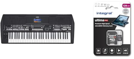 Yamaha PSR-SX600 Digital Keyboard - a Powerful Digital Workstation Keyboard with 61 Touch-Sensitive & Integral 128GB Micro SD Card 4K Video Premium High Speed Memory Card SDXC Up to 100MB s Read