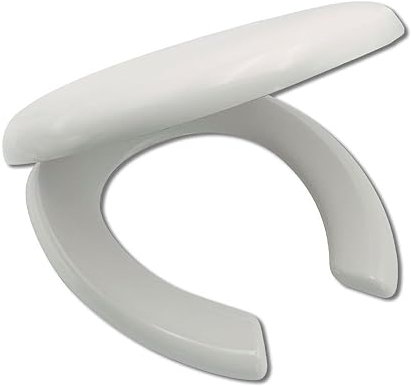 Wttfc WC Sitz Vorne Offen Mit Deckel, Toilettendeckel Mit Absenkautomatik Quick Release Scharnier, Klodeckel Aus PP, Für Vermietung Oder Gewerbliche Nutzung, Weiß,Elongated