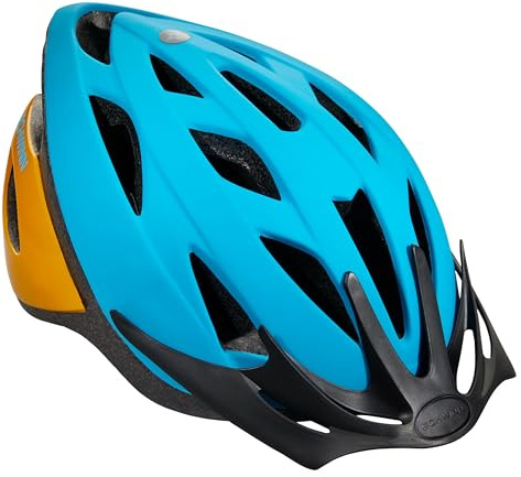 Schwinn Thrasher Helmet for Kids, Blue Orange, Size 50-56 cm for Kids 5-8, Lightweight Microshell, Adjustable Dial & Straps, Interior Padding, 20 Air Vents, Removable Visor, Helmet for Boys & Girls
