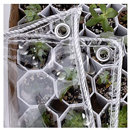 Transparente Plane mit Ösen, wasserdichter Vorhang für Außenterrassenplane, Pergola-Windschutzscheibe, Seitenteiler aus Vinylzelt für Pavillons (Farbe: Klar, Größe: 2,2 x 7 m)