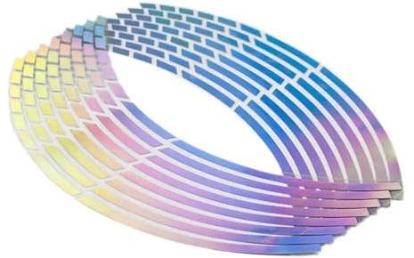 LIUONZTFD 16 Stück 10/12/14/18 Zoll Felgenband kompatibel mit reflektierenden Streifen aus PVC for Motorräder und Autos(Color:18inch)